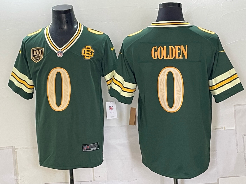 Men Green Bay Packers #0 Golden green 2026 Nike NFL Jersey 0910003